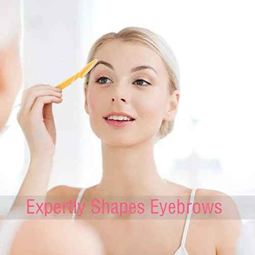 60 Pieces Eyebrow Razor Shaper Trimmer Shaver Women Facial Razor with Precision Cover (Pink, Blue, Yellow)