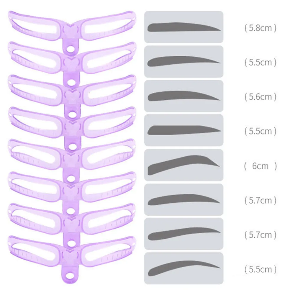 8 in 1 Eyebrow Templates Eyebrow Stencils DIY Grooming Stencils Eyebrow Shaping Templates Eye Makeup Tools