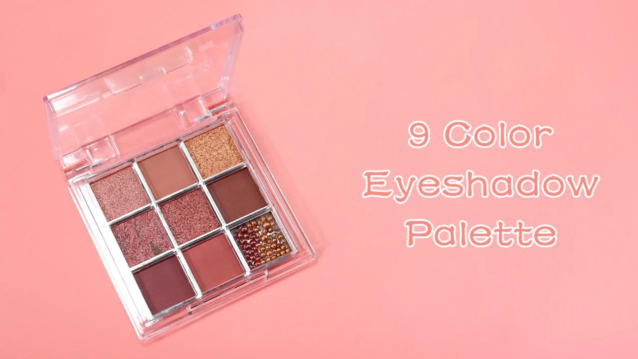 9Colors Pink Brown Violet Sparkly Eyeshadow Makeup Palette,Korean Natural Hypoallergenic Glitter Eyeshadow Palette,Highly Pigmented