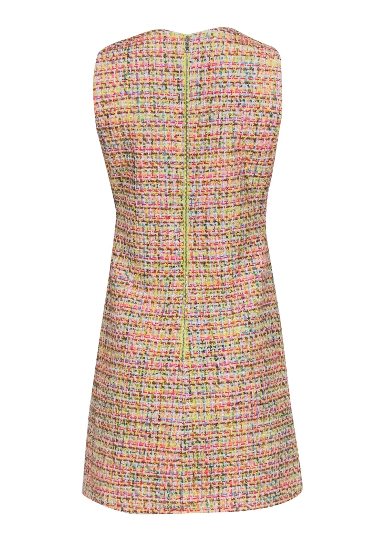 Alice & Olivia - Multicolor Metallic Tweed Midi Dress Sz 6