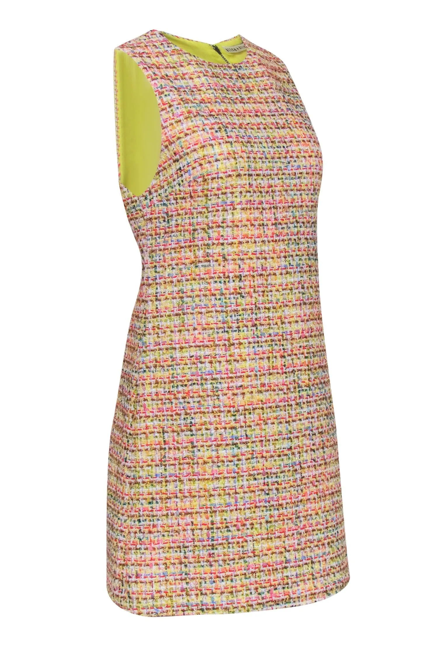 Alice & Olivia - Multicolor Metallic Tweed Midi Dress Sz 6
