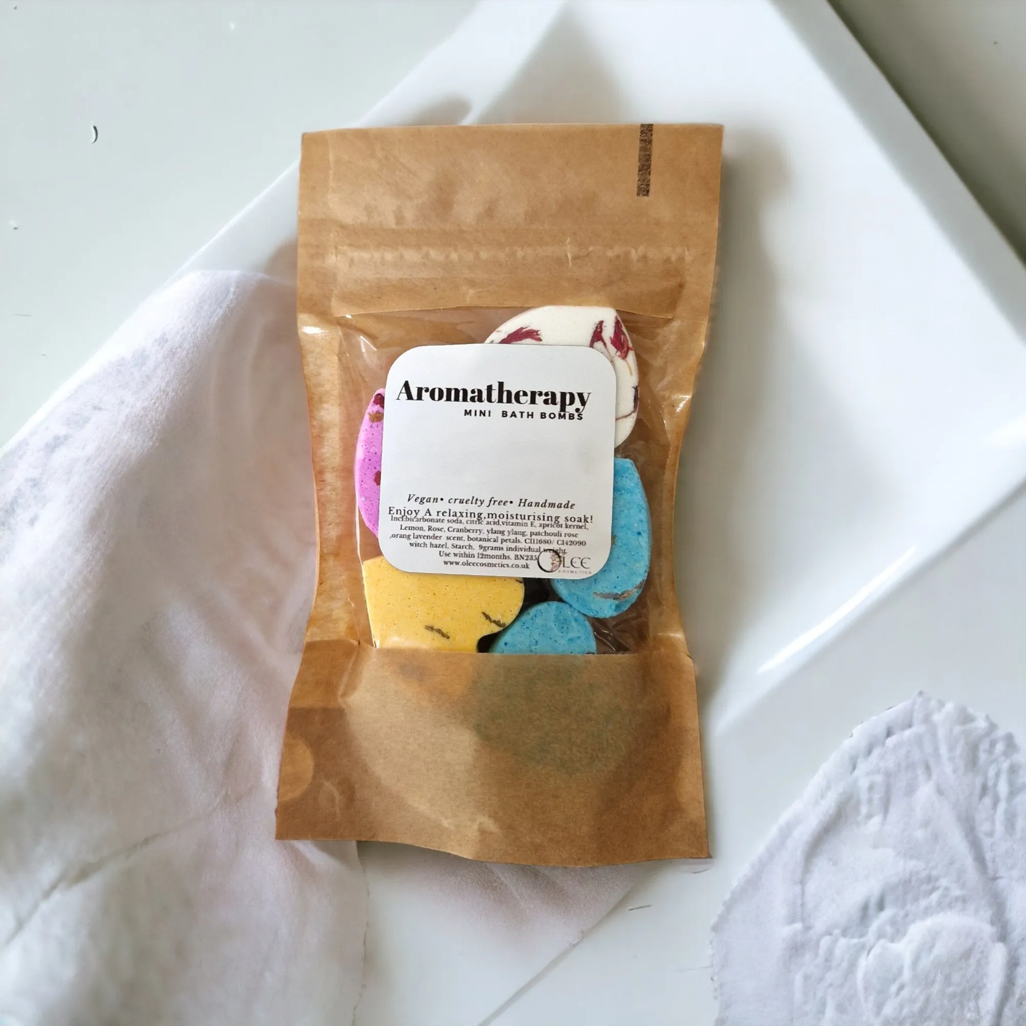 All-Natural Handmade Mini Heart-Shaped Bath Bombs