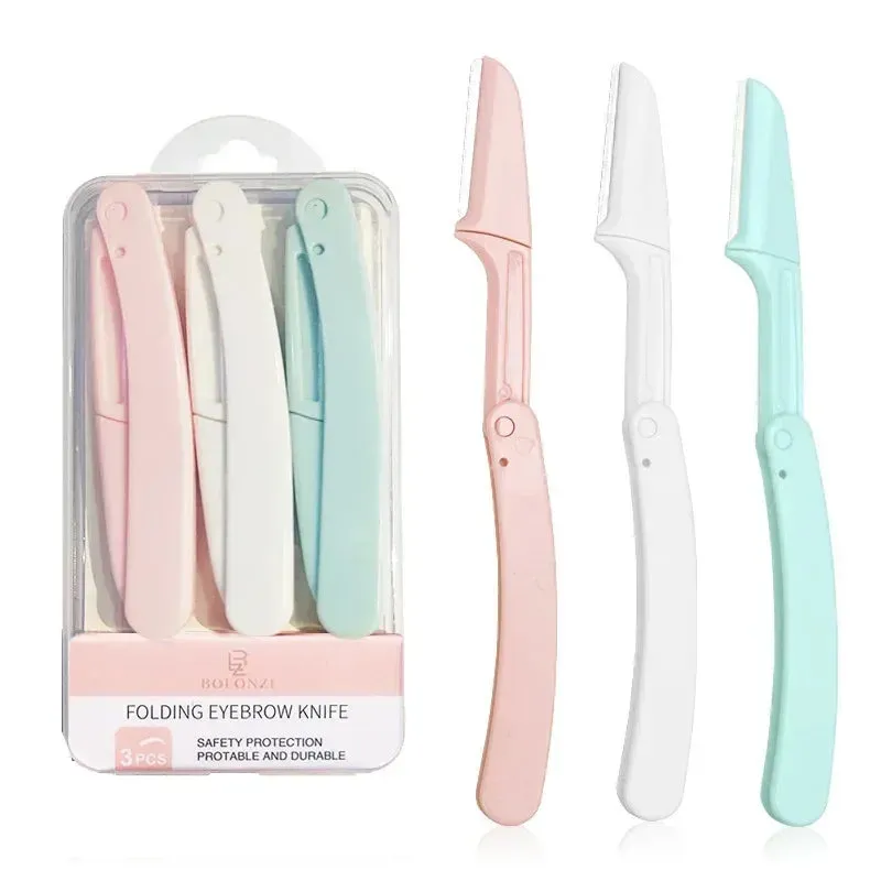 Anti-Scratch Safe Folding Ladies Face Shaver Eyebrow Trimmer Blade Razor Women's Makeup Tools