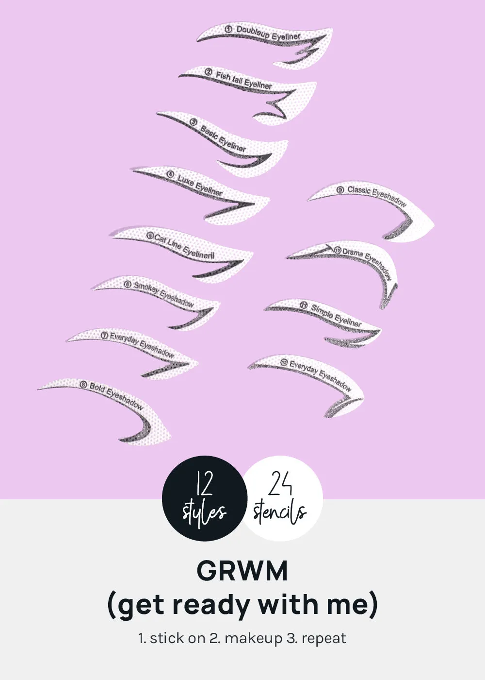 AOA Perfect Eyeliner   Eyeshadow Sticker Templates