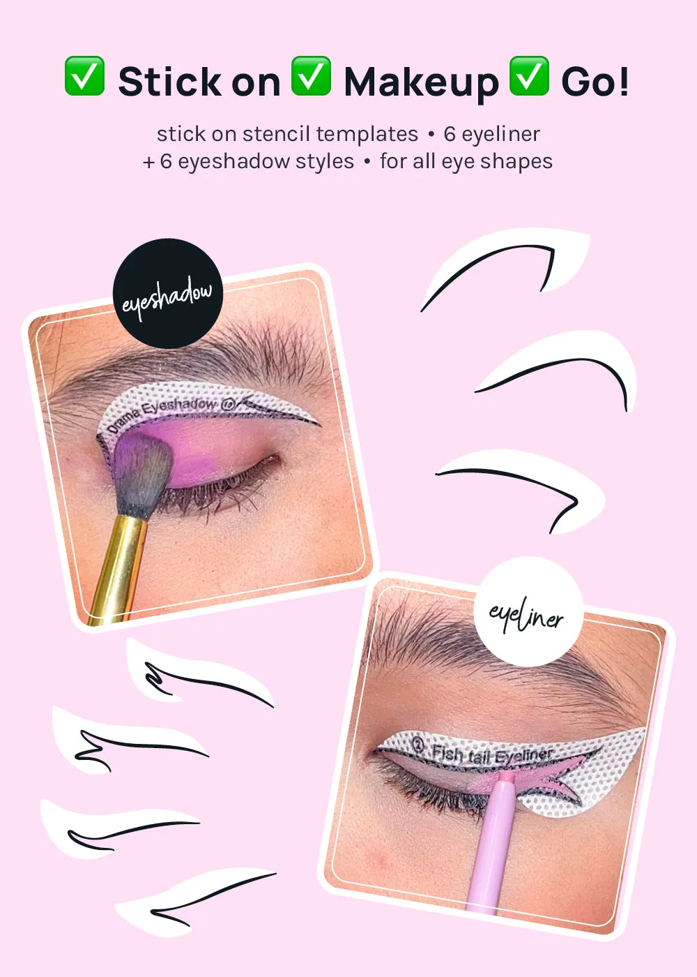 AOA Perfect Eyeliner   Eyeshadow Sticker Templates