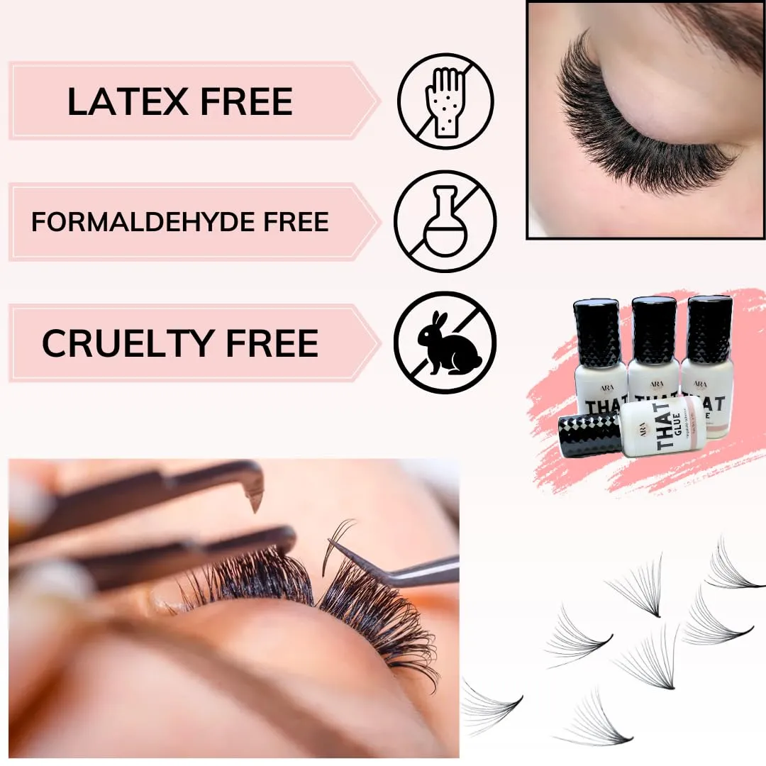 ARA Lash Co. That Glue Megahold Adhesive/Eyelash Extension Glue/Lash Glue/0.5 Sec Dry Time/Extra Strong Hold/7 Weeks Retention/Low Fumes/5ml