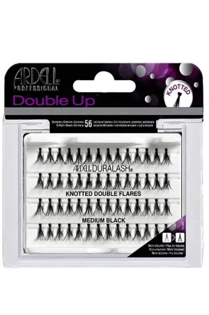 Ardell Double Up Individual Lashes - Knotted Double Flares Medium Black