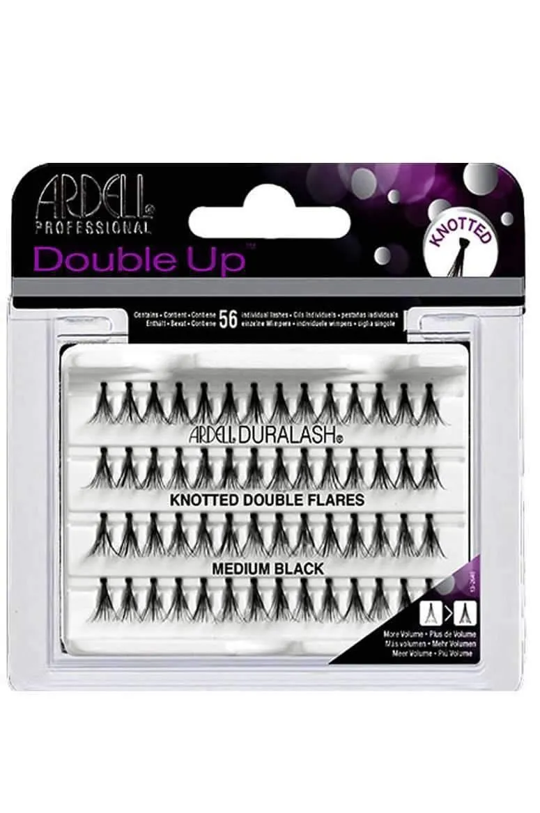 Ardell Double Up Individual Lashes - Knotted Double Flares Medium Black
