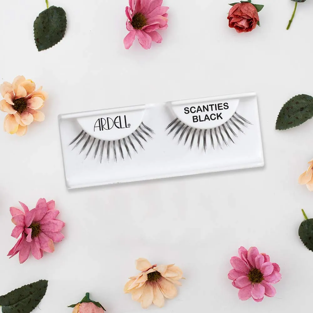 Ardell Natural Lashes False Eyelashes Scanties - Black, Lightweight, Reusable, Soft Lash Extensions for Everyday Wear, 4 Pack