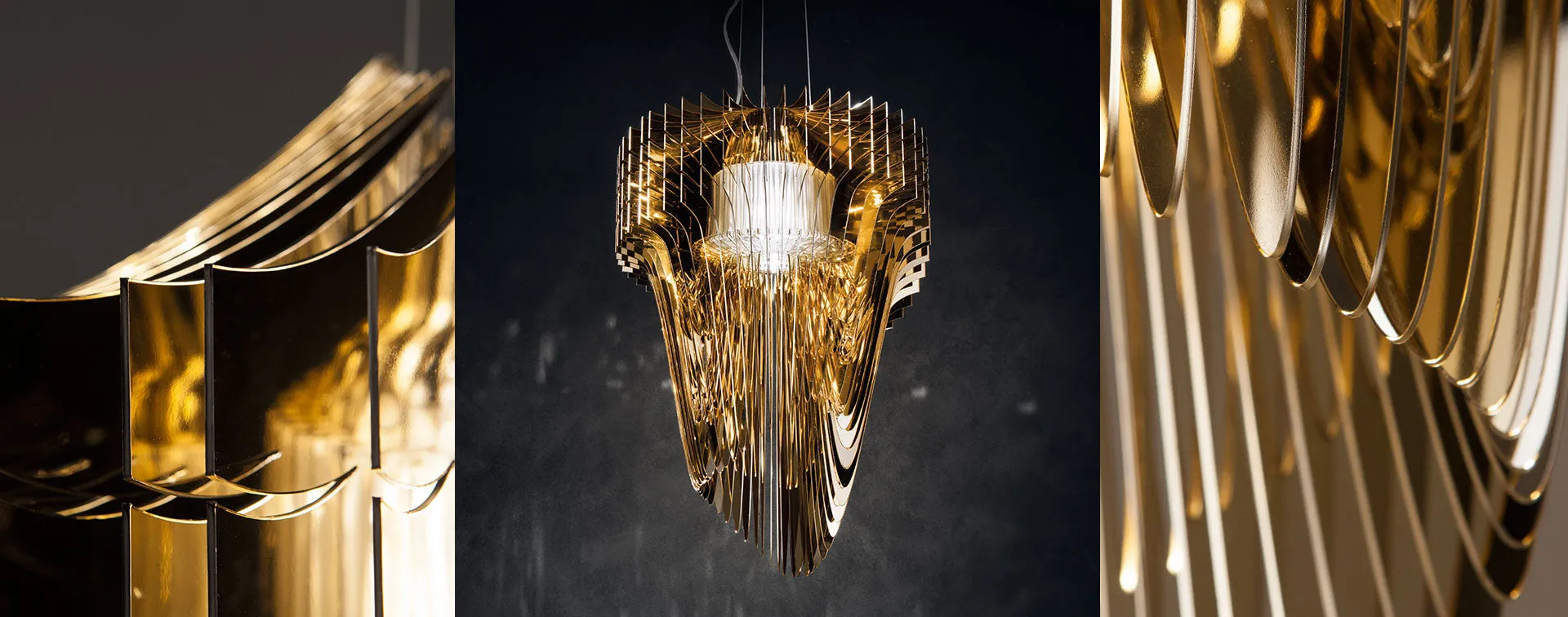 Aria Gold Suspension Lamp by SLAMP.