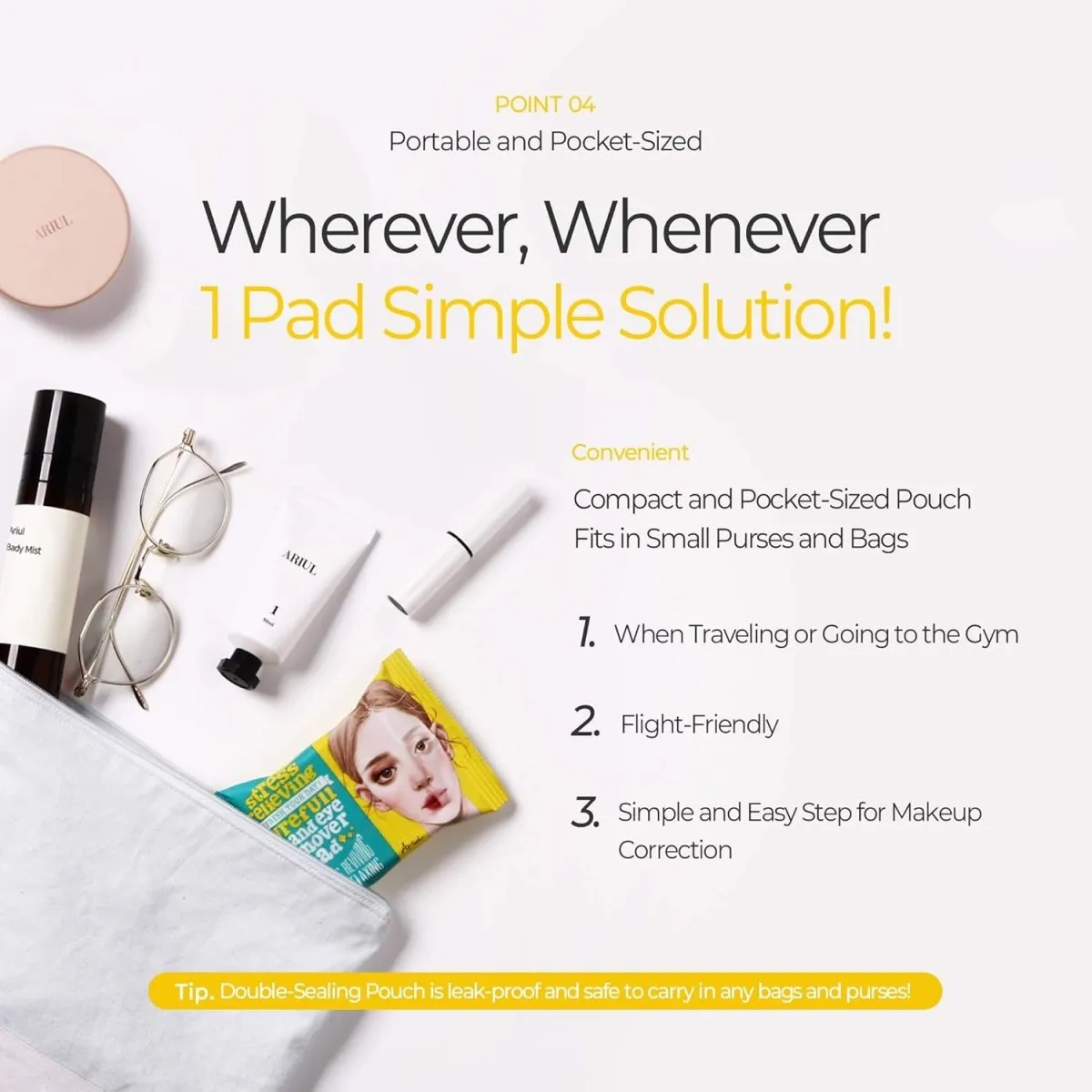 ARIUL Stress Relieving Lip & Eye Remover Pad 30 Pads
