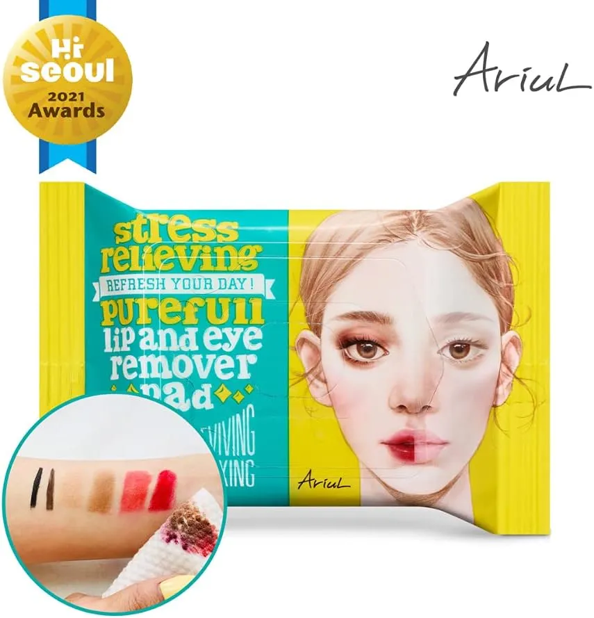 ARIUL Stress Relieving Lip & Eye Remover Pad 30 Pads