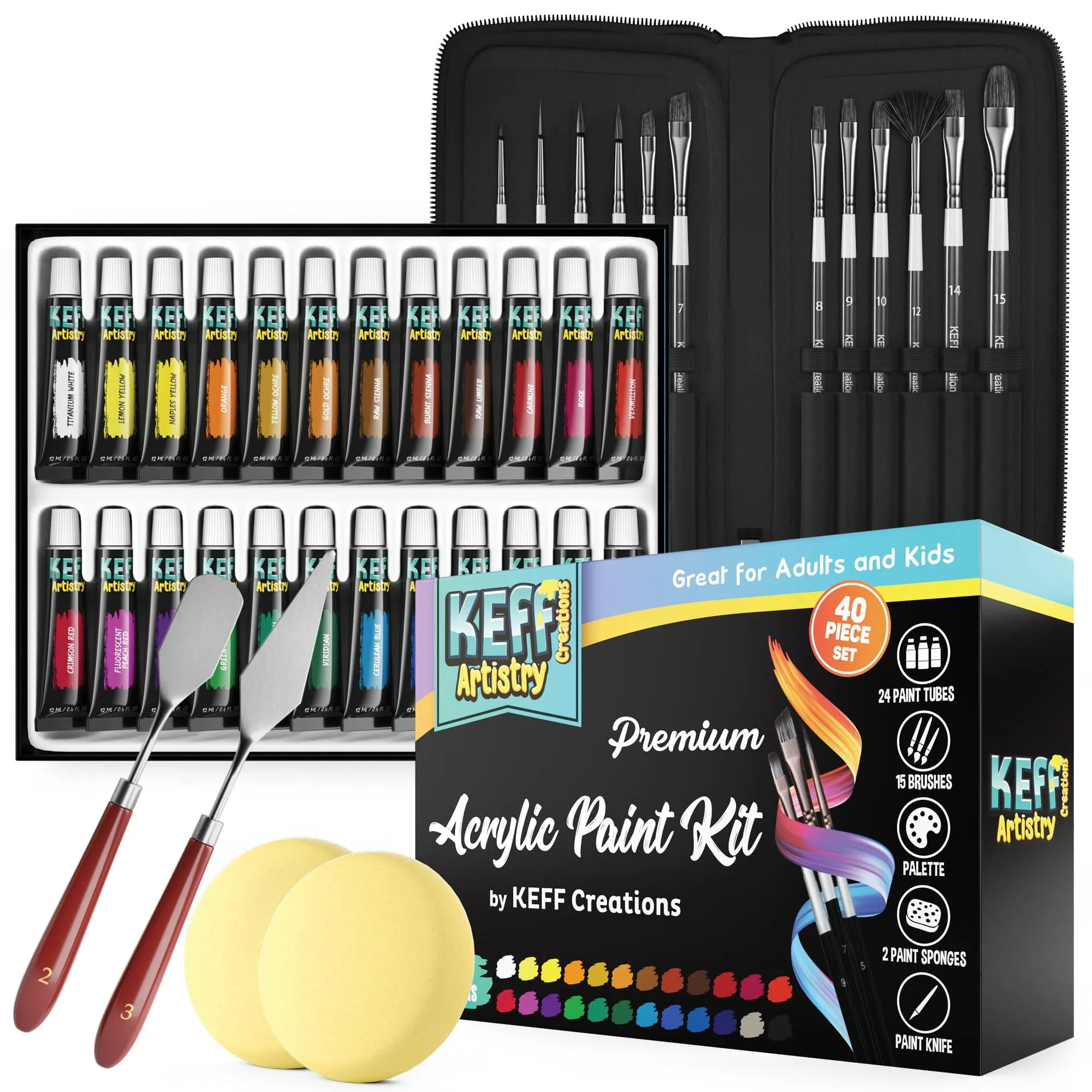 Artist Acrylic Paint Brush Bundle