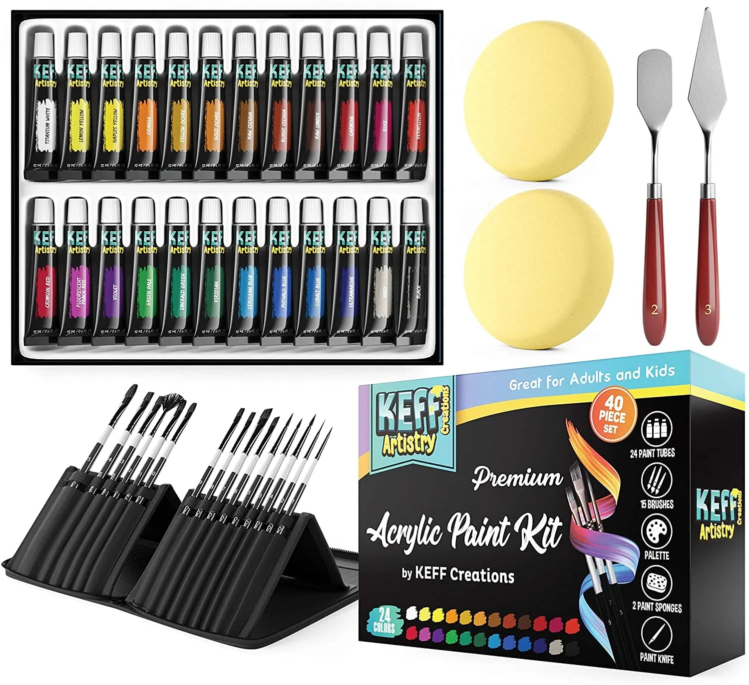 Artist Acrylic Paint Brush Bundle