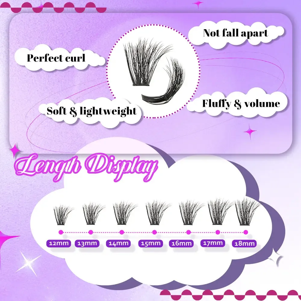 Astra 100D 3D Effect Fluffy Lash Clusters Beginner-Friendly Best at Home Lash Extensions