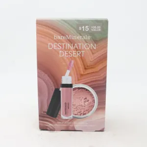Bareminerals Destination Desert Mini Lip Lacquer & Full Size Blush   New WithBox