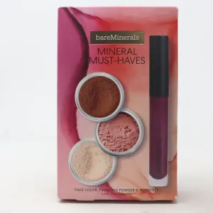Bareminerals Mineral Must-Haves Face,Finishing Powder & Gloss Set   New With Box