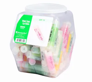 Baumgartens Wabi Sabi Lip Balm Hexagonal Tub Display of 72 ASSORTED Colors (96809)
