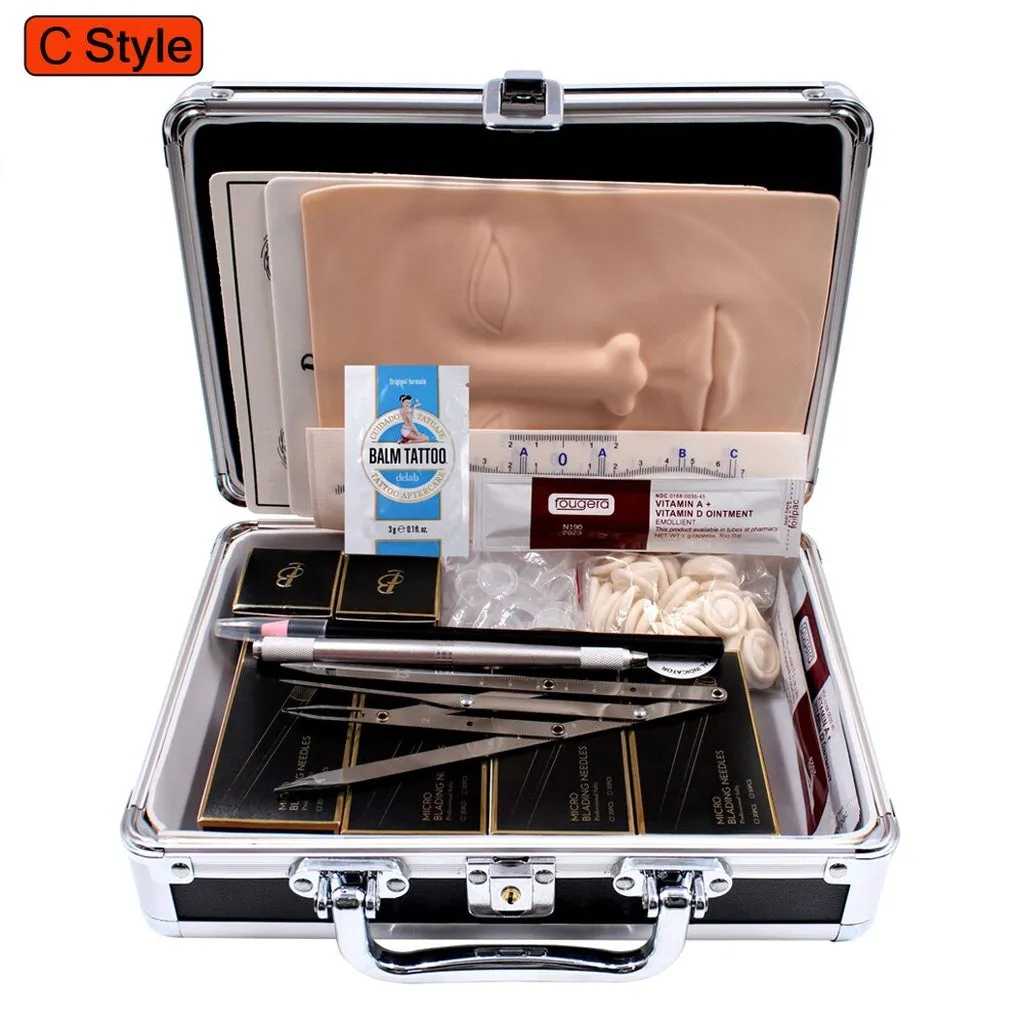 BIOMASER - 4/8 Cream Pigment Microblading Kits for Permanent Makeup 3D Eyebrow Tattoo Starter Kits With Microblading Penna Ruler