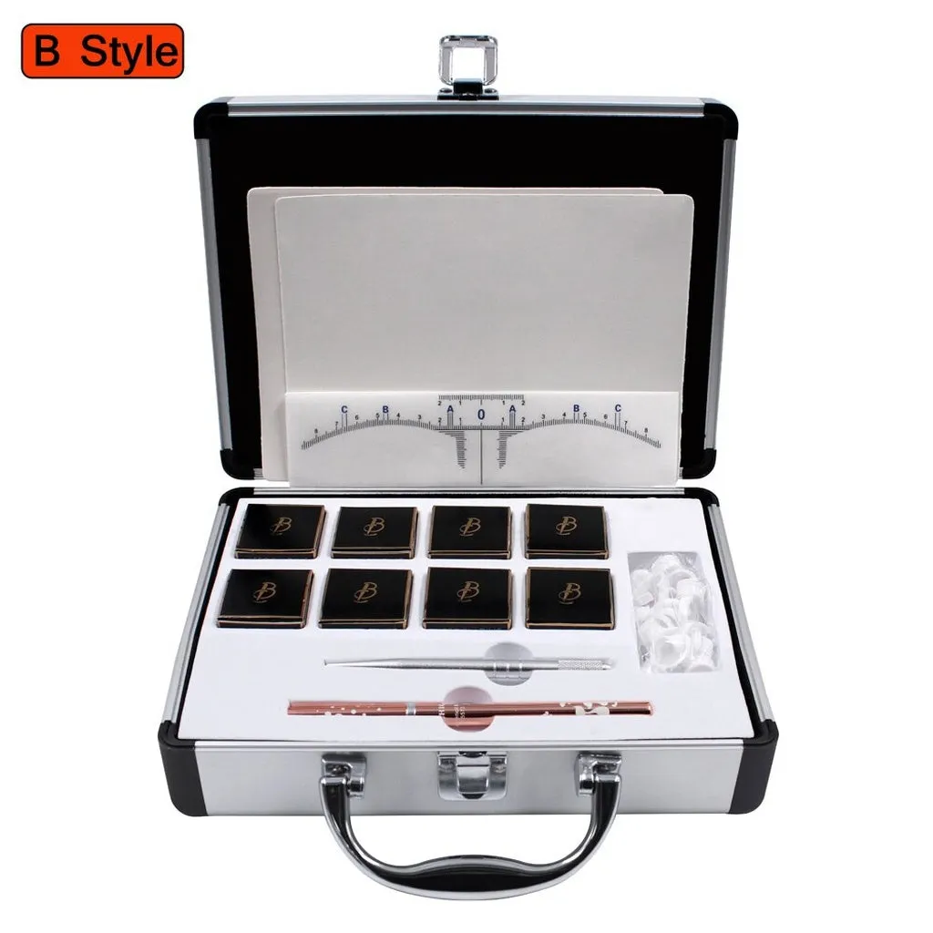 BIOMASER - 4/8 Cream Pigment Microblading Kits for Permanent Makeup 3D Eyebrow Tattoo Starter Kits With Microblading Penna Ruler