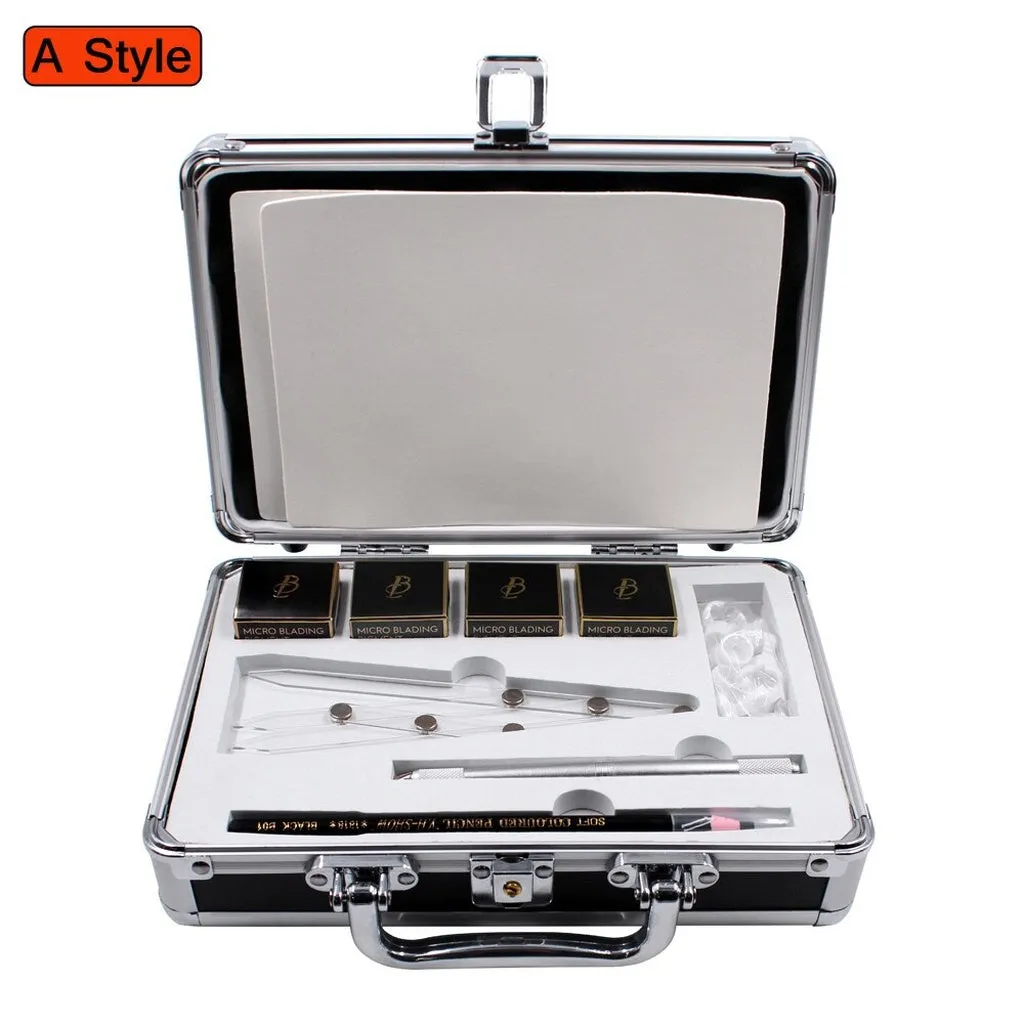BIOMASER - 4/8 Cream Pigment Microblading Kits for Permanent Makeup 3D Eyebrow Tattoo Starter Kits With Microblading Penna Ruler