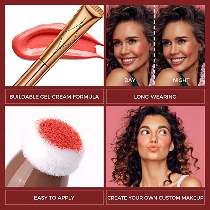 Blush Dreams Contour Beauty Wand, Liquid Face Concealer Contouring Stick with Cushion Applicator, Long Lasting Smooth Natural Matte Finish, Lightweight Blendable Super Silky Cream Contour Stick (Rose Gold Highlighter (H2))