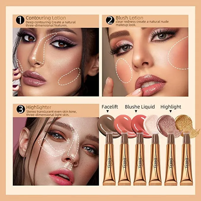 Blush Dreams Contour Beauty Wand, Liquid Face Concealer Contouring Stick with Cushion Applicator, Long Lasting Smooth Natural Matte Finish, Lightweight Blendable Super Silky Cream Contour Stick (Rose Gold Highlighter (H2))
