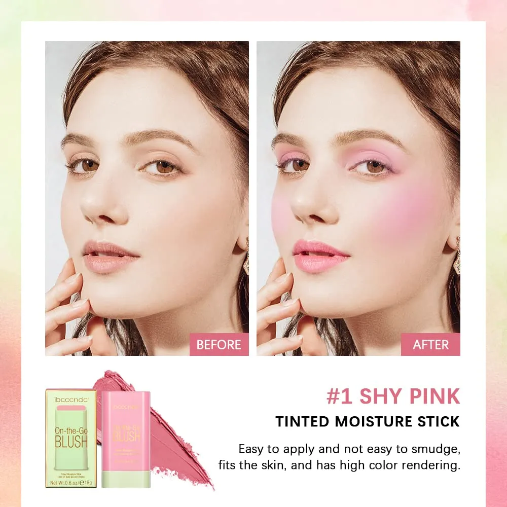 Blush Stick, Blush Cream, Multi-Purpose Blush Stick, Can be Used for Blush and Lip Gloss and Eye makeup, Long Lasting Hydrating, Professional Facial Beauty Cosmetic Makeup Blush (Orange)