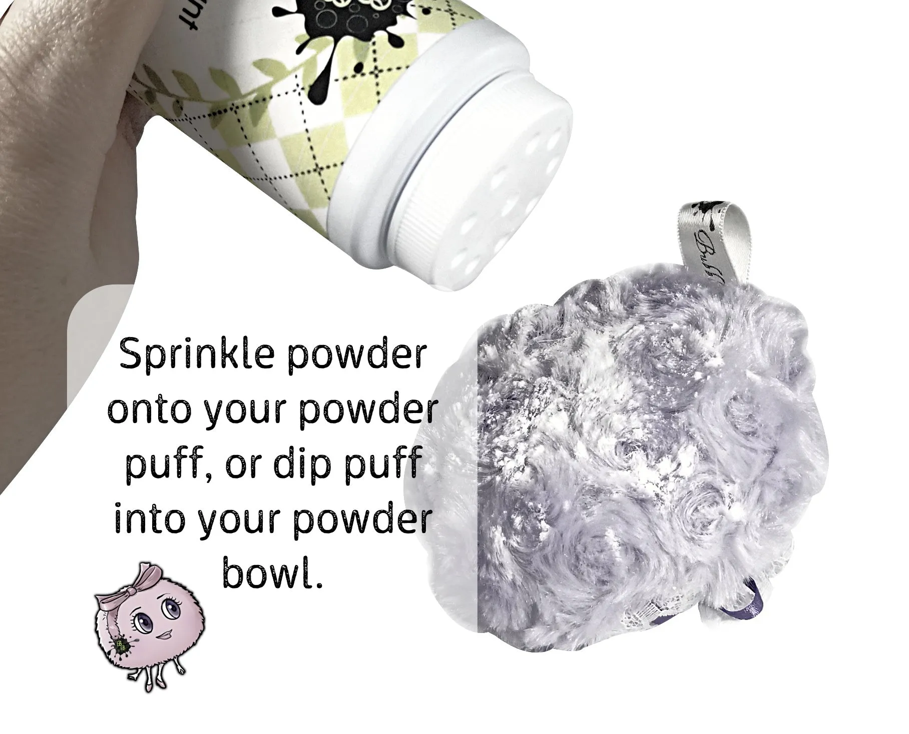 Body Powder Puff - frosted beige, 5 inch