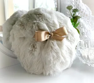 Body Powder Puff - frosted beige, 5 inch