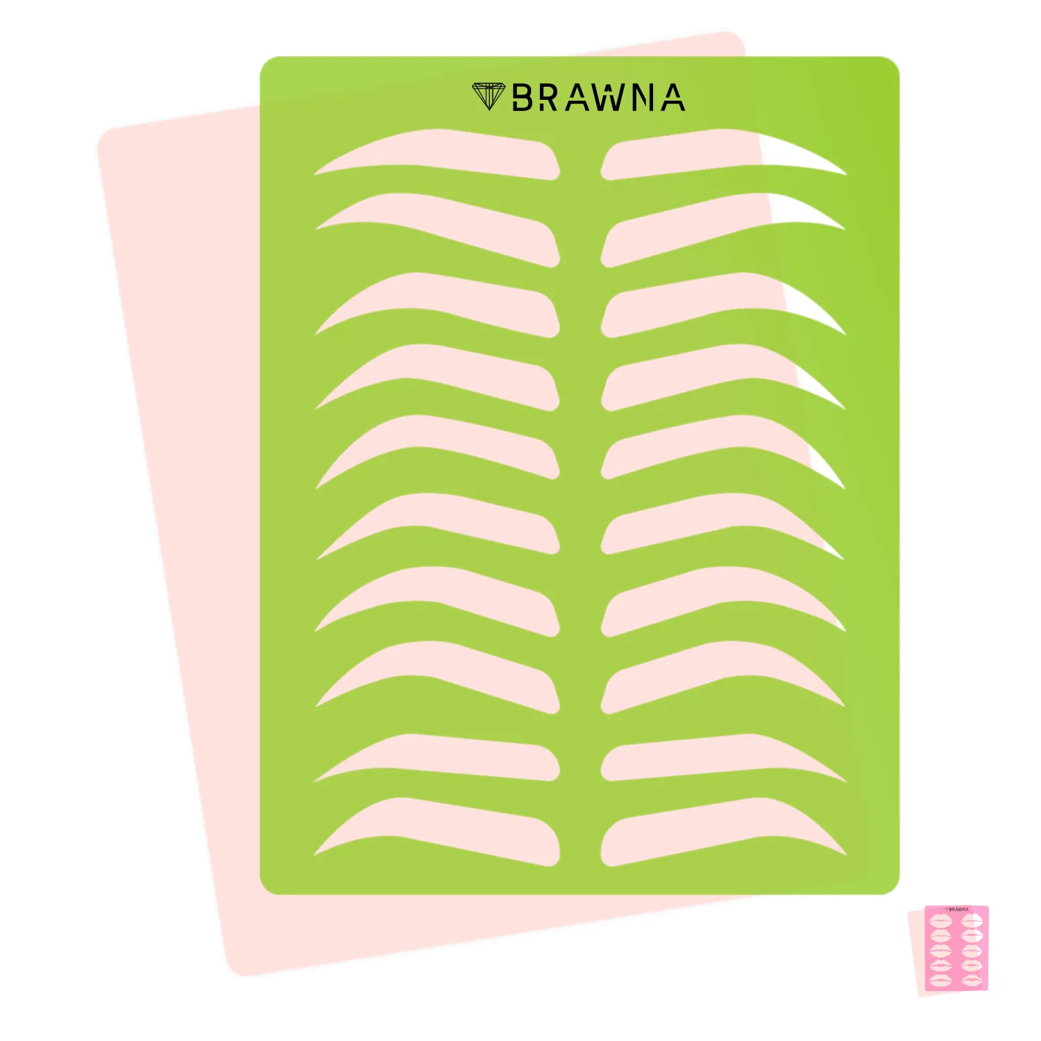 Brawna - Eyebrow Practice Stencil with PMU Practice Skin