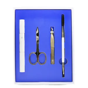 Brow Grooming Kit: Brow Brush & Spoolie   Scissors   Tweezers   Brow Razor   Pouch
