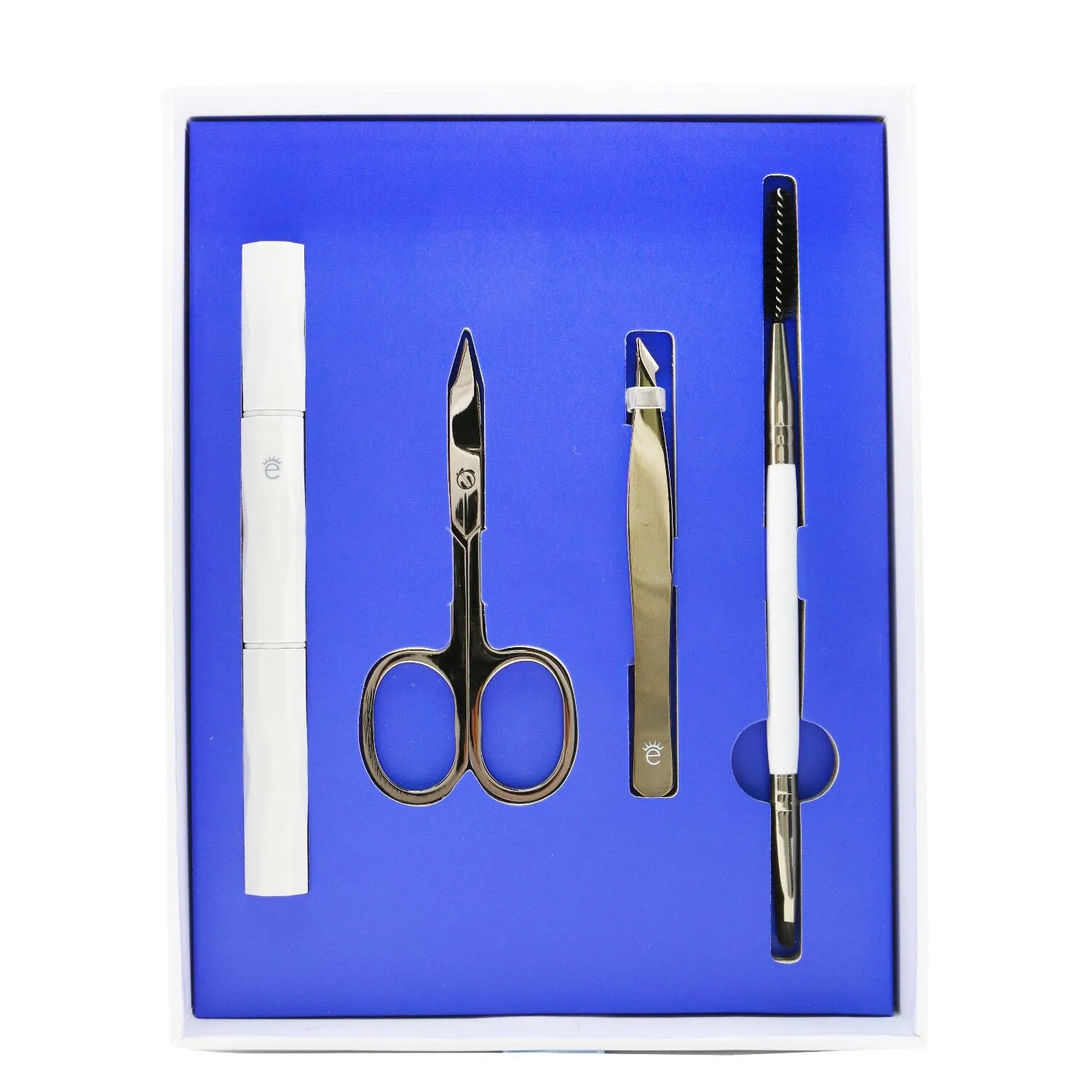Brow Grooming Kit: Brow Brush & Spoolie   Scissors   Tweezers   Brow Razor   Pouch