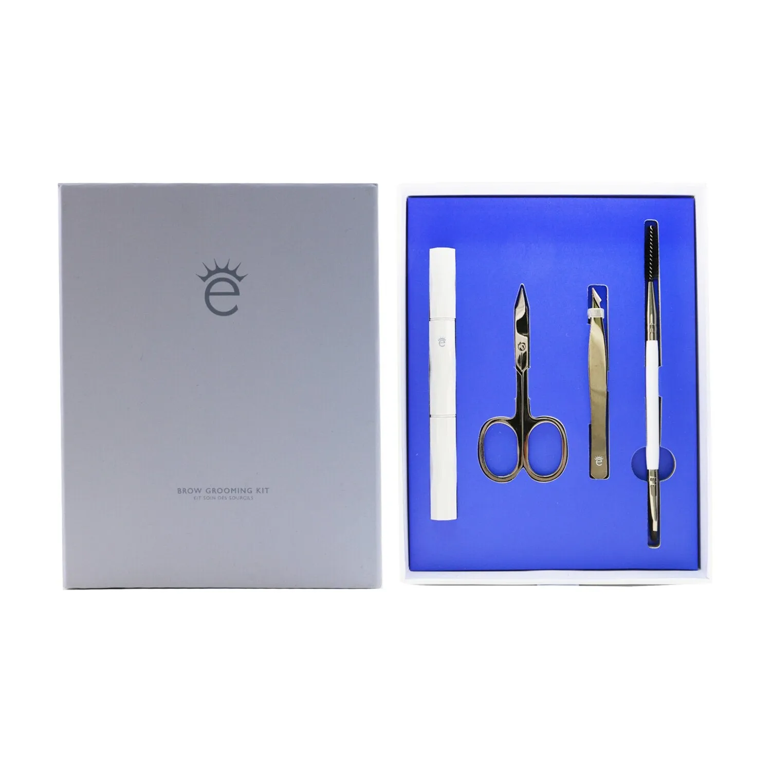 Brow Grooming Kit: Brow Brush & Spoolie   Scissors   Tweezers   Brow Razor   Pouch
