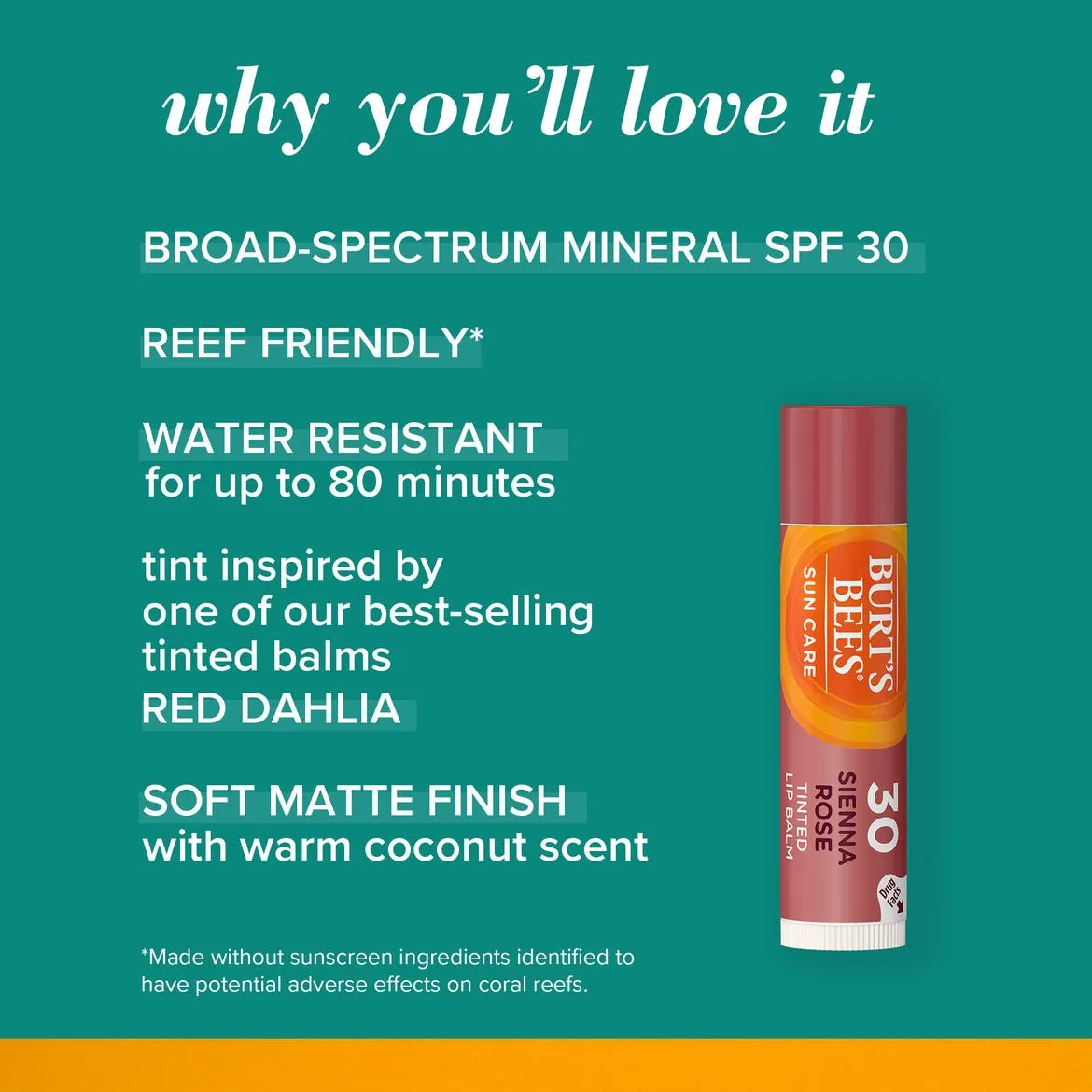 Burts Bee's Sun Care SPF 30 Tinted Lip Balm 0.15Oz