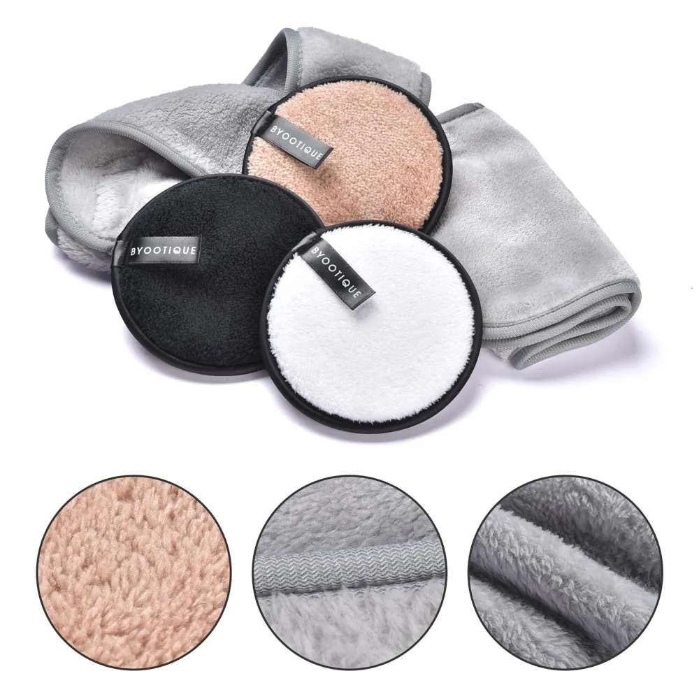 Byootique Makeup Remover Kit Reusable Cleaning (Pads Headband Towel)