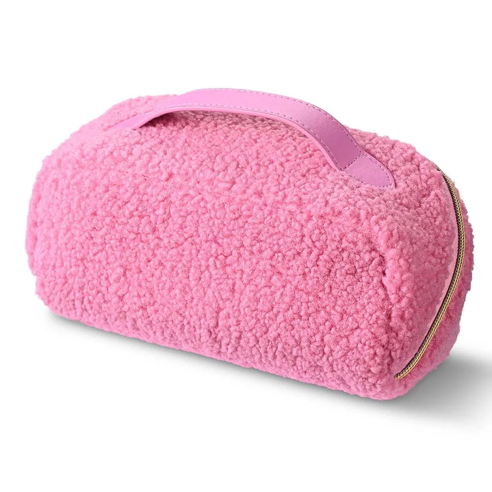 Byootique Pink Teddy Makeup Bag Cute Cosmetic Organizer
