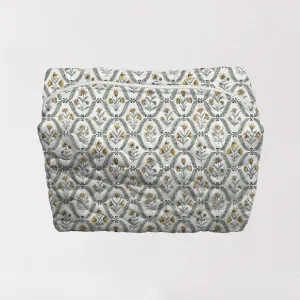 Charlotte Yellow Quilted Makeup Bags