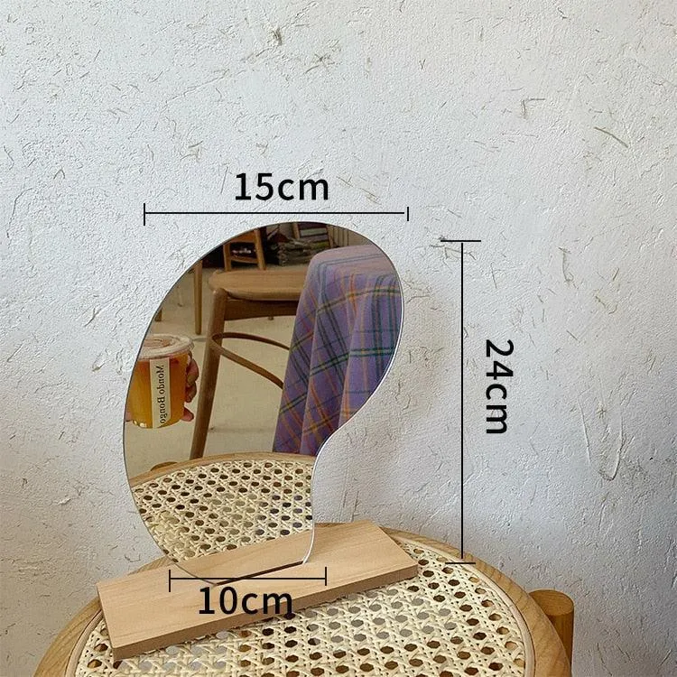 Chic Vanity Makeup Mirror Collection with Wooden Base and Acrylic Holder