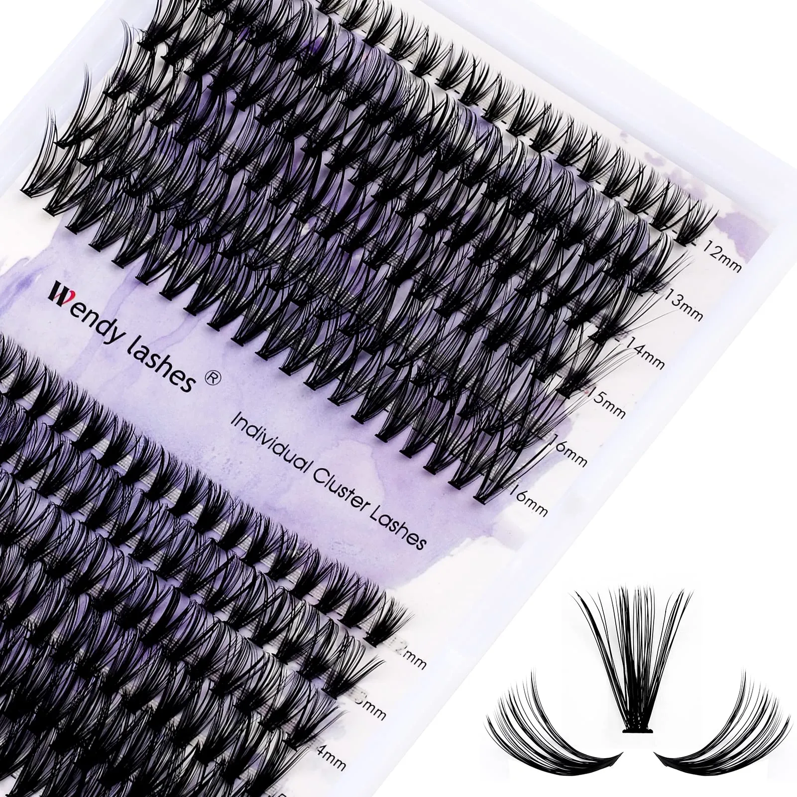 Cluster Lash Glue Black Sensitive Waterproof Lash Glue Long Lasting DIY Lash Glue and Individual Lash Clusters C/D Curl 30/40D Cluster Lashes for DIY Lash Extensions
