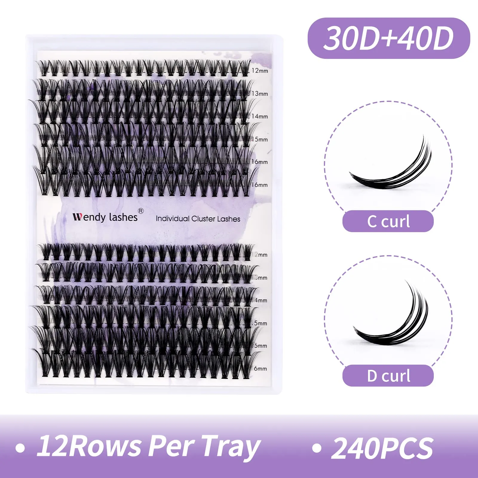 Cluster Lash Glue Black Sensitive Waterproof Lash Glue Long Lasting DIY Lash Glue and Individual Lash Clusters C/D Curl 30/40D Cluster Lashes for DIY Lash Extensions