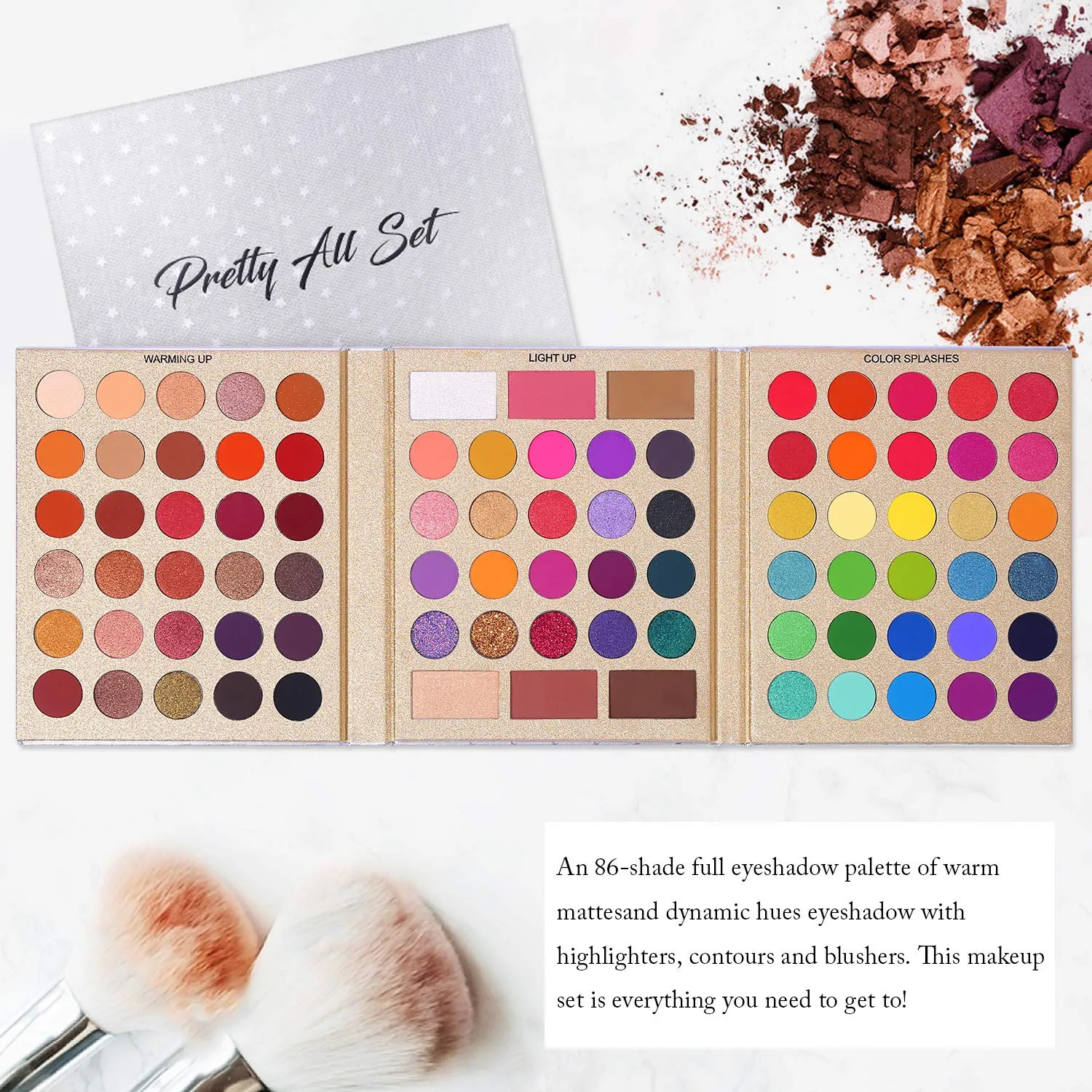 (Combo of 2) UCANBE Pretty All Set Eyeshadow   DeLanci Lip Palette