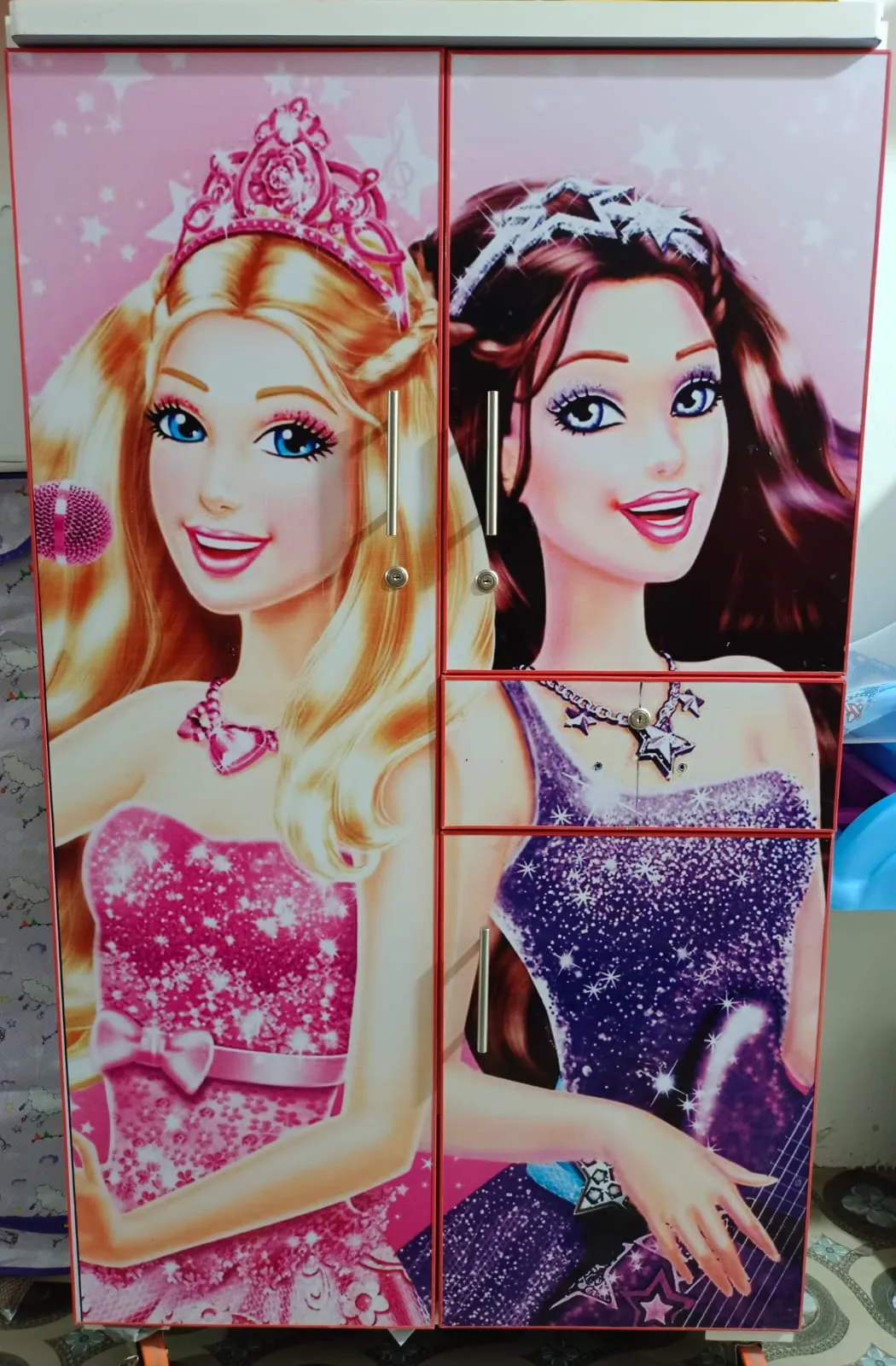 Cupboard With Large Hanging And Storage Portion In Barbie Character Size Hight 5 Feet Width 3 Feet(Self_Collect)