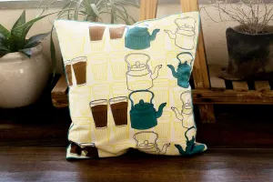 Cushion Cover Handblock Print-Cutting Chai Glass