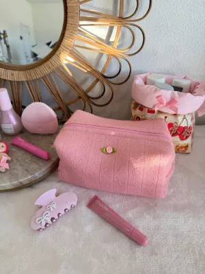 Cute Pink Heart Medium Makeup Pouch