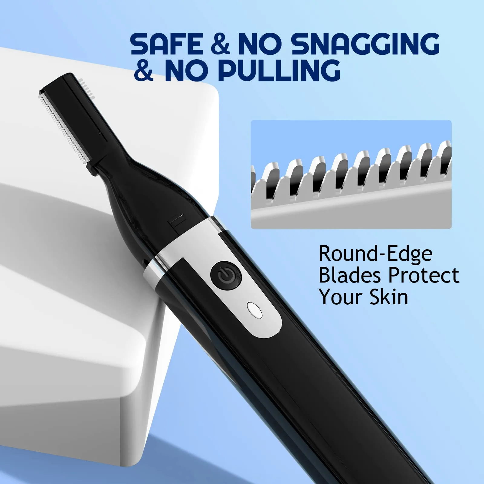 Dapsang Eyebrow Trimmer Electric Eyebrow Razor for Men, Rechargeable Facial Hair Shaver Painless Detail Trimmer with Rinseable Blade for Face Beard Neck (Black)