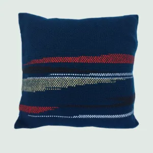 Dark Blue, Multi-Coloured Cushion Cover | 100% Organic Wool | Home Cushion