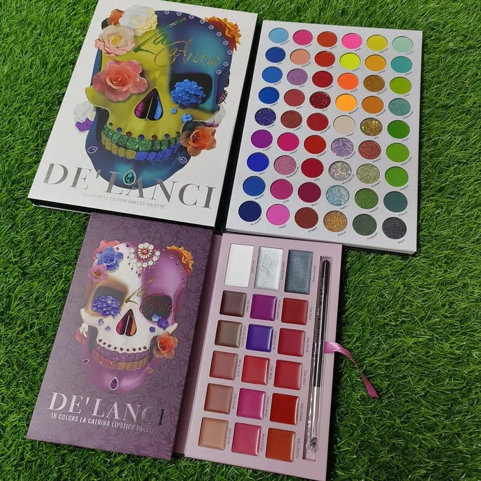 De'lanci La Catrina 54 Colors   18 Color Lipstick Palette (Combo of 2)