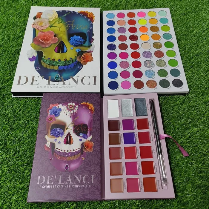 De'lanci La Catrina 54 Colors   18 Color Lipstick Palette (Combo of 2)