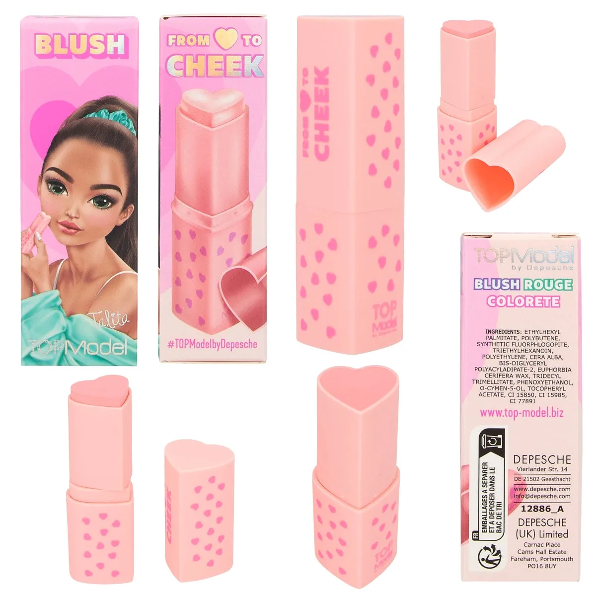 Depesche Topmodel Blush Stick Heart Beauty and Me (1pc)